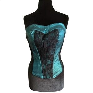 Y2K Metallic Lace Corset